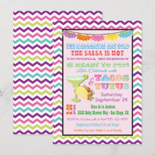 Invitation Tacos et Tutus baby showers mexicains de Fiesta In