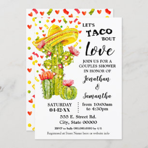 Invitation Taco's Love fiesta couples se douche
