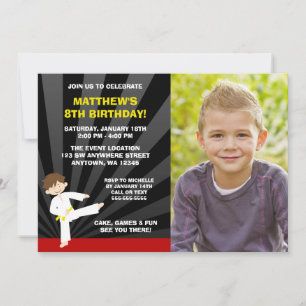 Invitation Taekwondo Karate Ceinture jaune Anniversaire Invit