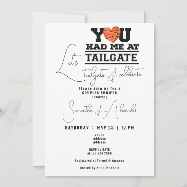 Invitation Tailgate & Celebrate Bridal Couples Shower (Devant)