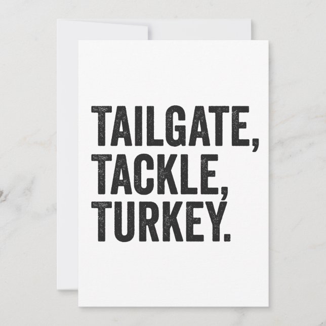 Invitation Tailgate Tackler Turquie Drôle Thanksgiving Footba (Devant)