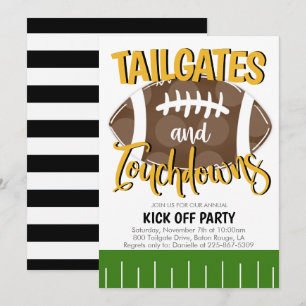 Invitation Tailgates et Touchdowns Football N'IMPORTE QUELLE 