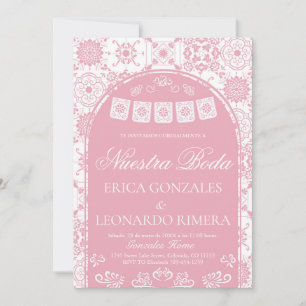 Invitation Talavera Blush Rose Papier Décoratif Mariage Espag