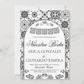 Invitation Talavera Papier découpé Mariage Espagnol