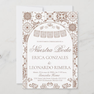 Invitation Talavera Papier découpé Mariage Espagnol