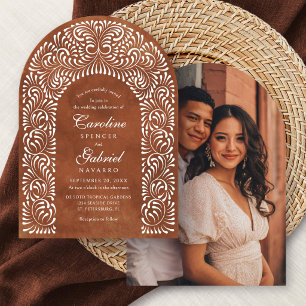 Invitation Talavera Terre Cuite Arche de Mariage Photo Mexica