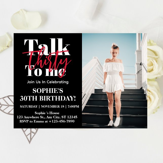 Invitation Talk 30 To Me 30th Birthday Party Photo (Créateur téléchargé)