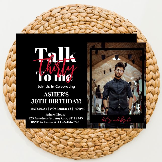 Invitation Talk 30 To Me 30th Birthday Party Photo (Créateur téléchargé)