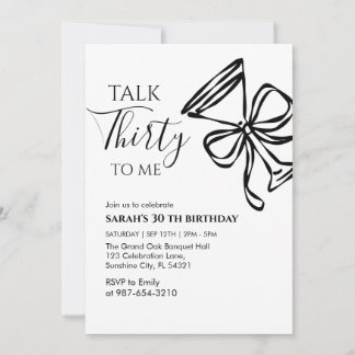 Invitation Talk Thirty To Me Birthday girl Party Invitation,