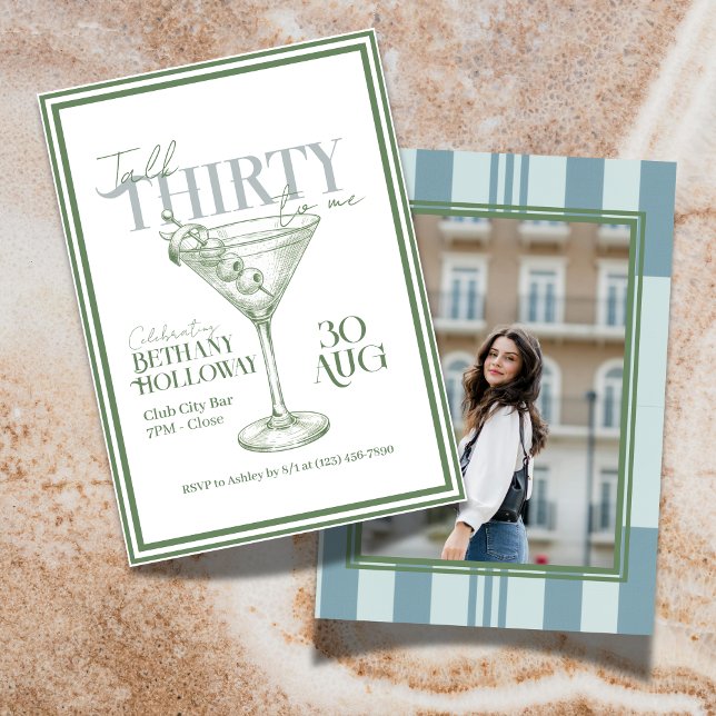 Invitation Talk Thirty To Me Martini Cocktail 30th Birthday (Celebrate the big 3-0 with this stylish Talk Thirty To Me Martini Cocktail 30th Birthday Invitation!)