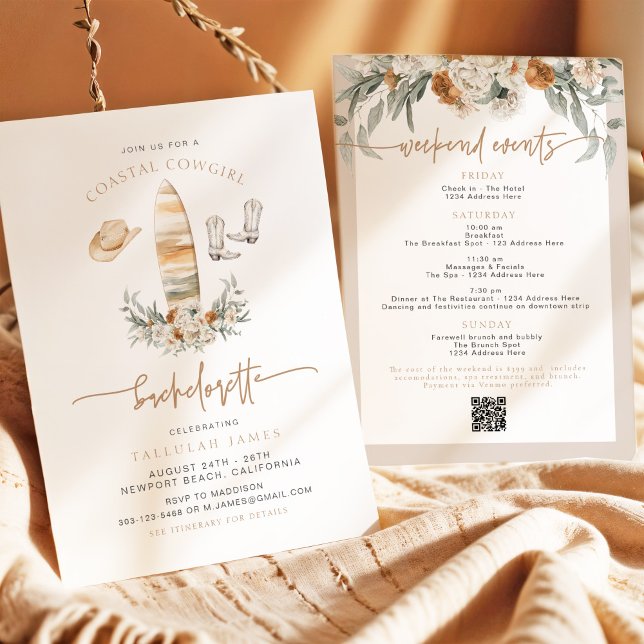 Invitation TALLULAH Eart Boho Coastal fille Bachelorette (Créateur téléchargé)