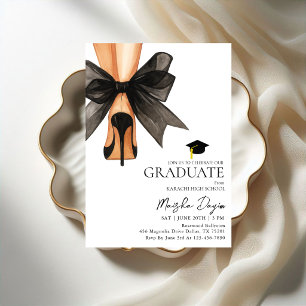 Invitation Talons aiguilles Coquette Nœud noir Photo de remis