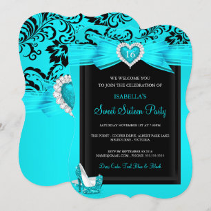 Invitation Talons hauts fête d'anniversaire 16 ans Sweet 16 B