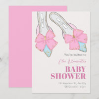 Talons roses avec baby shower ruban