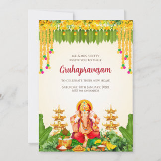 Invitation Tamil Gruhapravesham invite Telugu Housewarming