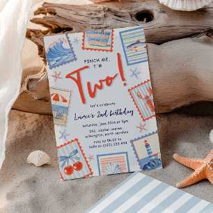 Invitation Tampon Coastal Pinch Me pour un 2e anniversaire