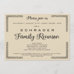 Invitation Tan Biege ou toute couleur Famille Réunion Invitat