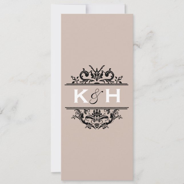 Invitation Tan & Black Skinny Crest (Devant)