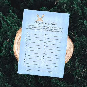 Invitation Tan Bunny Lapin Jacquard Bleu Bébé Produits Jeu