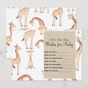Invitation Tan Giraffes & Kraft Wives for Baby shower Game