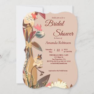 Invitation Tan - Marsala Vin & torsion de teintes roses