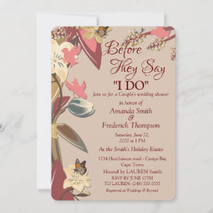 Invitation Tan, Marsala Vin - torsion de Wedding shower rose