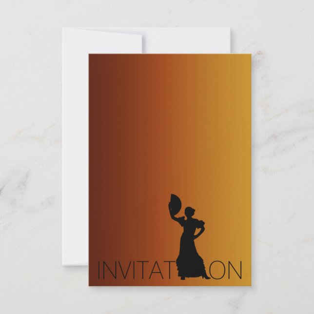 Invitation Tango Flamenco Latin Dance Party Brown Ombre (Devant)