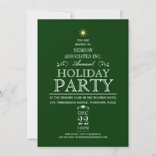 Invitation Tannenbaum Typographic Emerald