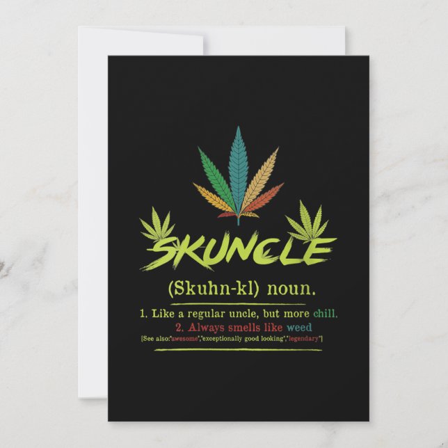 Invitation Tante féminine Définition Fumeur d'herbe Oncle Drô (Devant)