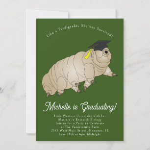 Invitation Tardigrade Graduation Party Moss Piglet Ours d'eau