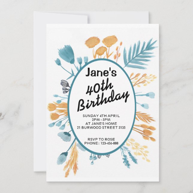 Invitation Tarjeta cumpleaños con diseño original (Devant)