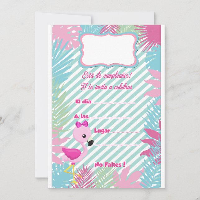 Invitation Tarjeta de Invitación Flamenco Baby (Devant)