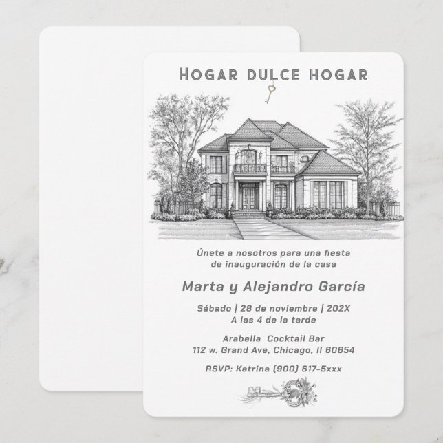 Invitation Tarjetas Personalizadas Para Apertura De Casa (Devant / Derrière)