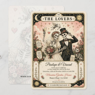 Invitation Tarot Amusement Jusqu'à Ce Que La Mort Nous Sépare