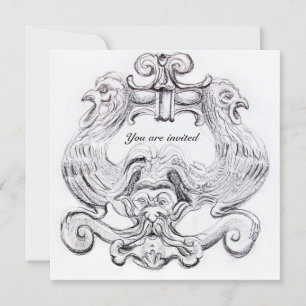Invitation TAROT / ANTIQUE FLORENTIN GROTESQUE Noir Blanc