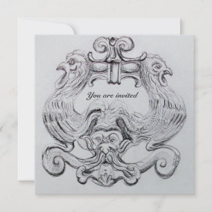 Invitation TAROT argent métallique noir