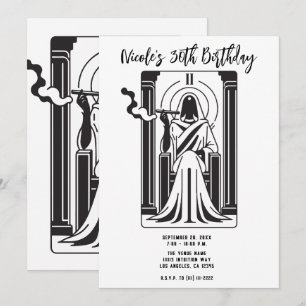 Invitation Tarot Grande Prêtresse Fumée de Weed Occulte