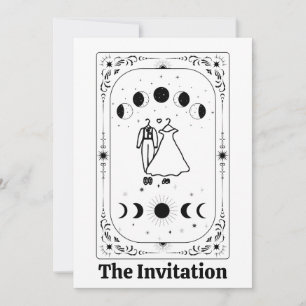 Invitation Tarot Personnalisé Fortune Céleste Lune Magique