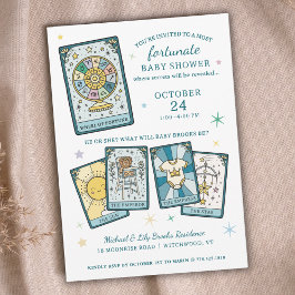 Invitation Tarot Wheel of Fortune Gender Reveal Baby Shower