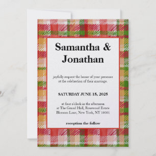 Invitation Tartan de mariage simple