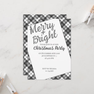 Invitation Tartan fêtes Noël Fête Joyeux Bright