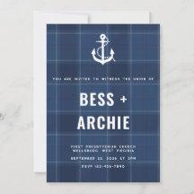 Invitation Tartan Marine