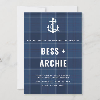Invitation Tartan Marine