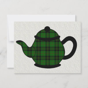 Invitation Tartan Plaid Teapot Fête des mariées