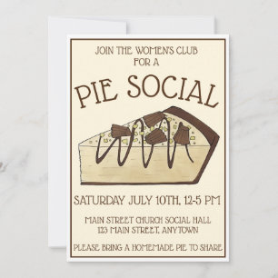Invitation Tarte au beurre d'arachide Parti social Dessert Ve