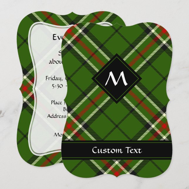 Invitation Tarte verte, noire, rouge et blanche (Devant / Derrière)