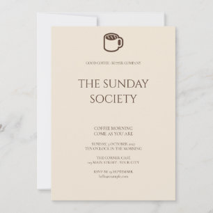 Invitation Tasse de café express crème Matinée sociale
