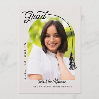 Invitation Tassel Grad Announcement with Photo