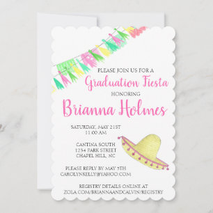 Invitation Tassel Papel Picado Rose Vert Fiesta Remise de dip