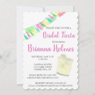 Invitation Tassel personnalisé Papel Picado rose vert Fiesta